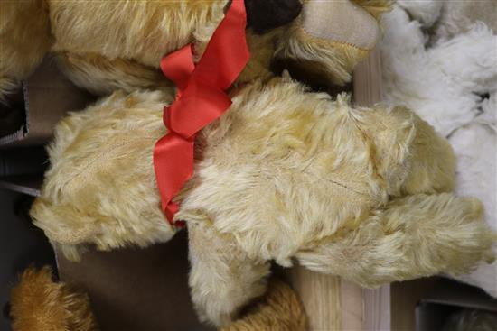 Two Chad Valley bears, Merrythought, two bears 1930-50s, tallest 14in.